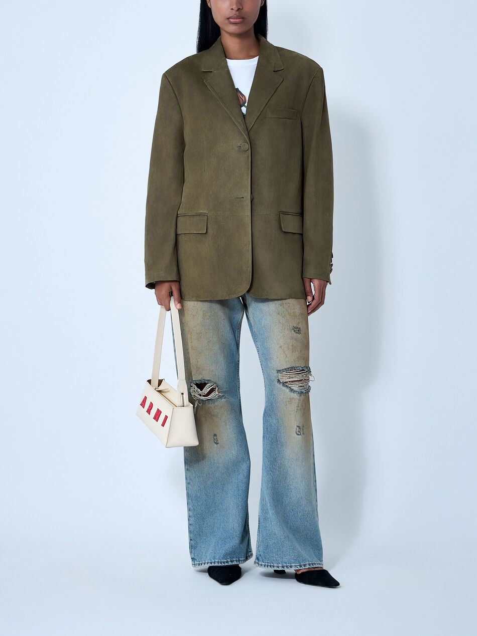 Suede Single-Breasted Blazer