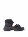 Maison Margiela Black Platform Sandals with Logo Patch  flmla0248019blk