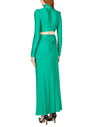 Paco Rabanne Gathered Cut-Out Dress Green flpac0251020grn