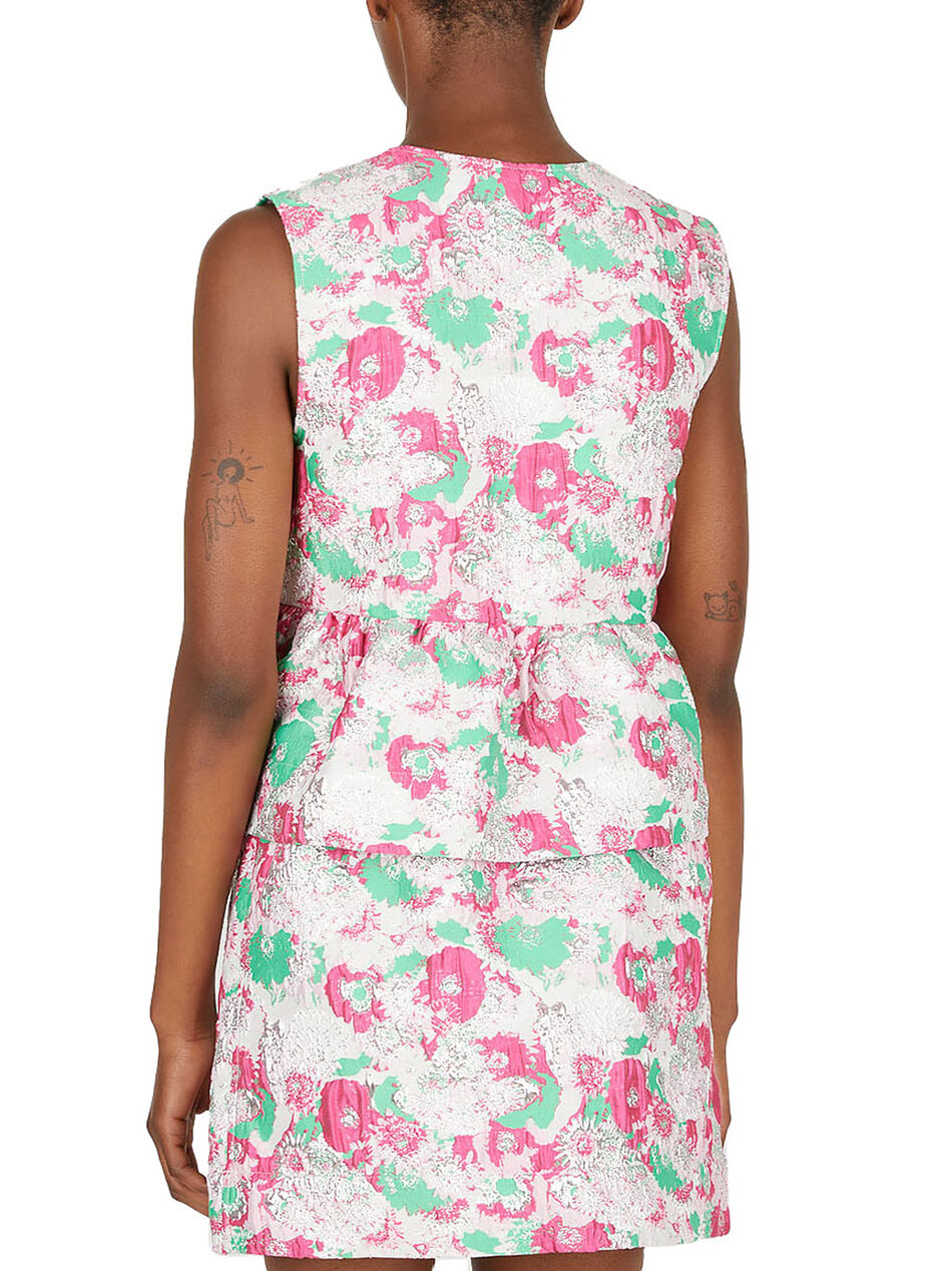 GANNI 3D Floral Ribbon Top Pink flgan0251089pin