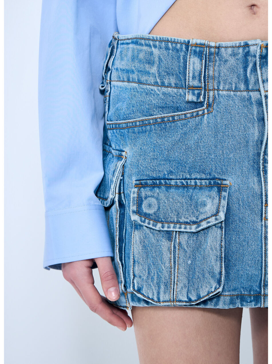 Cargo Denim Mini Skirt
