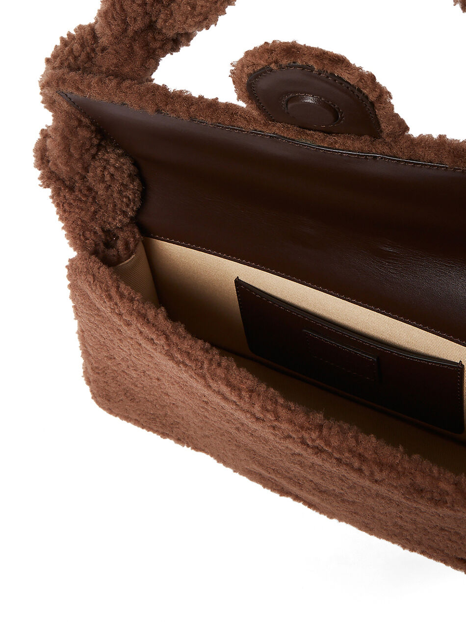 Le Bambidou Shearling Shoulder Bag in Brown