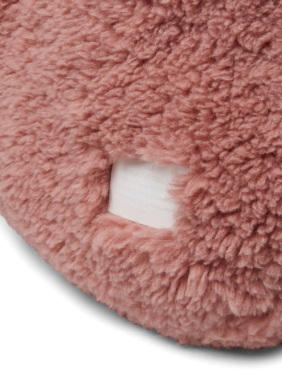 Cross Faux Fur Shoulder Bag in Pink