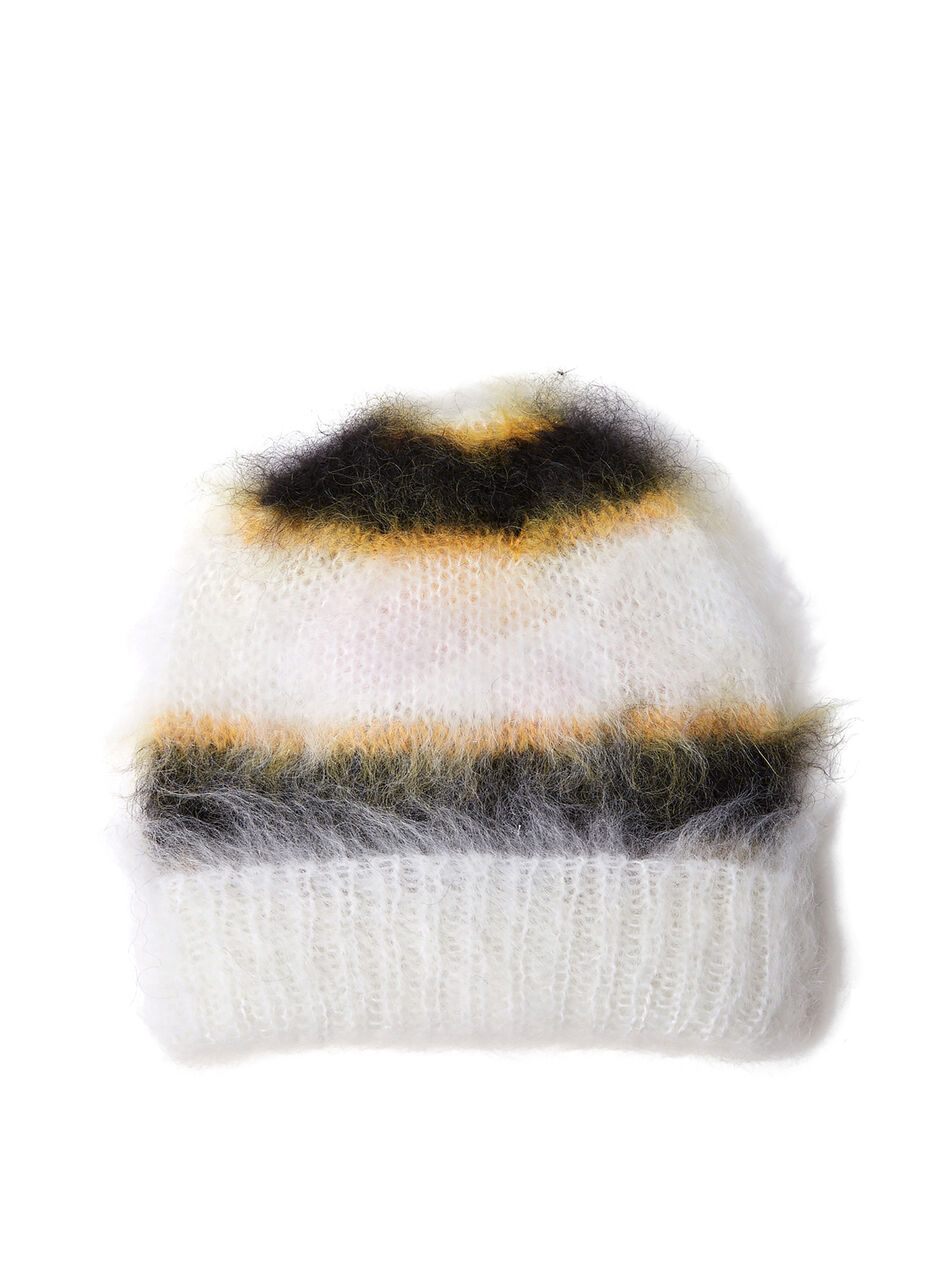 Mohair Beanie Hat in White
