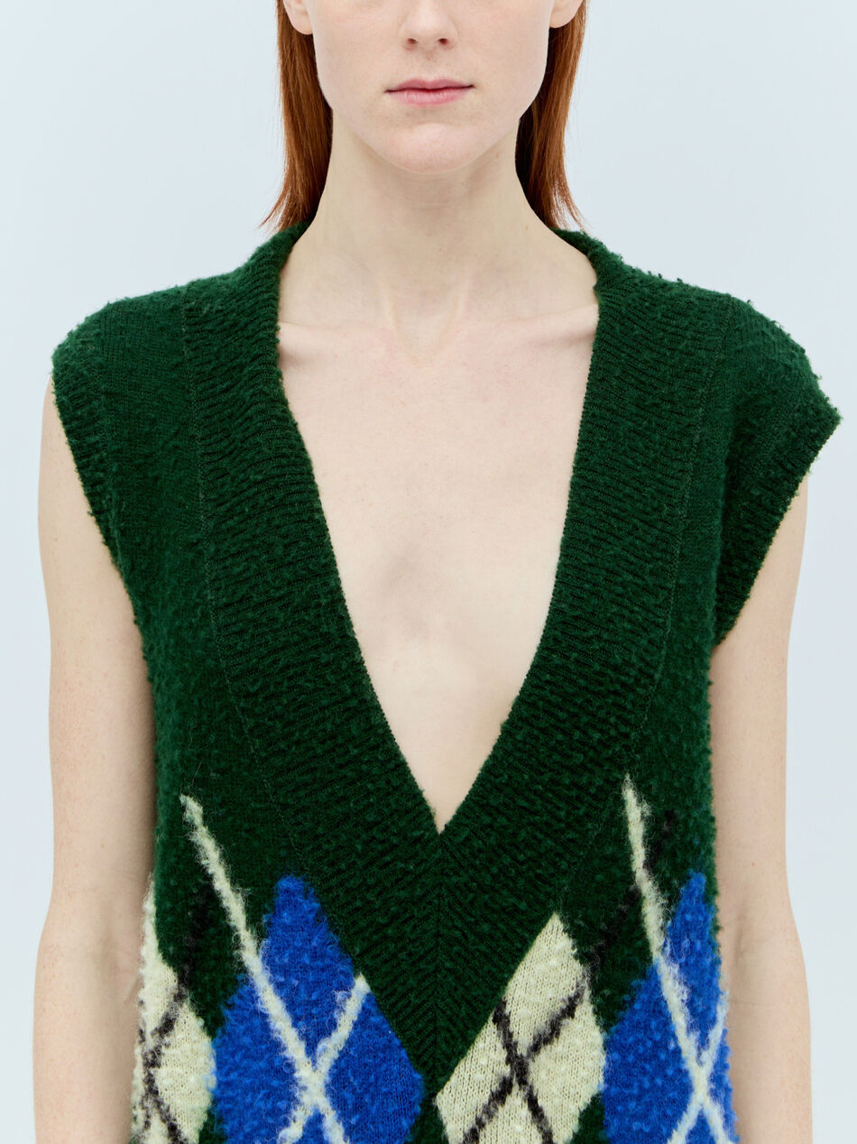 Argyle Wool Vest Dress