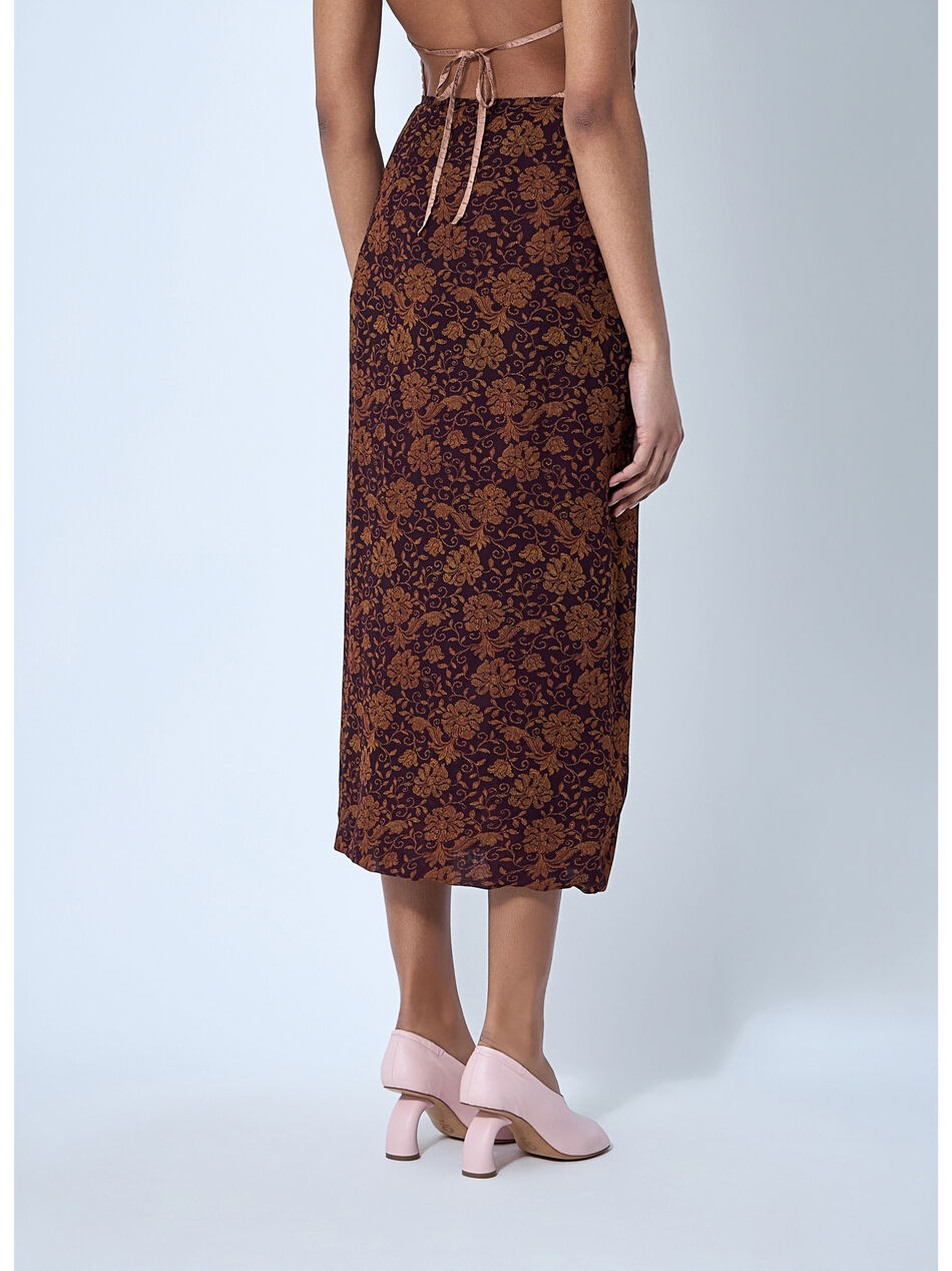 Silk-Blend Wrap Gonna