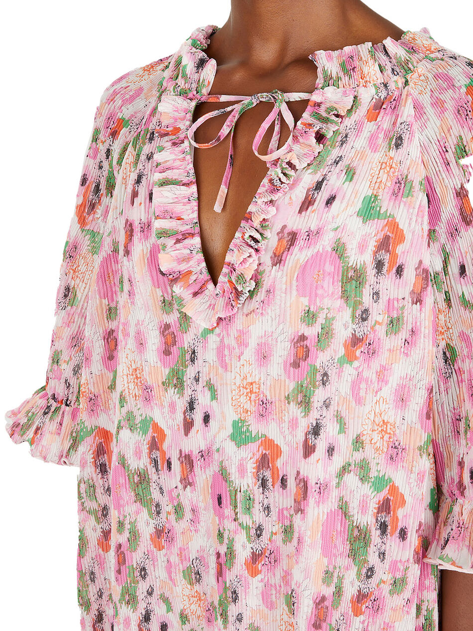 Plisse Floral Dress