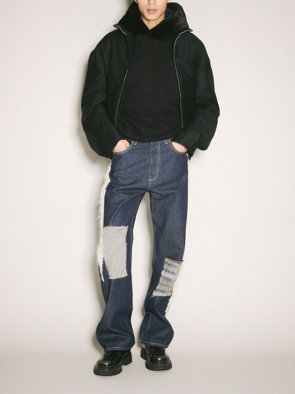 Faux-Fur Hood Sweatshirt