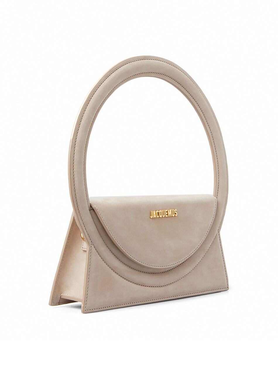 Le Sac Rond Handbag in Suede Beige