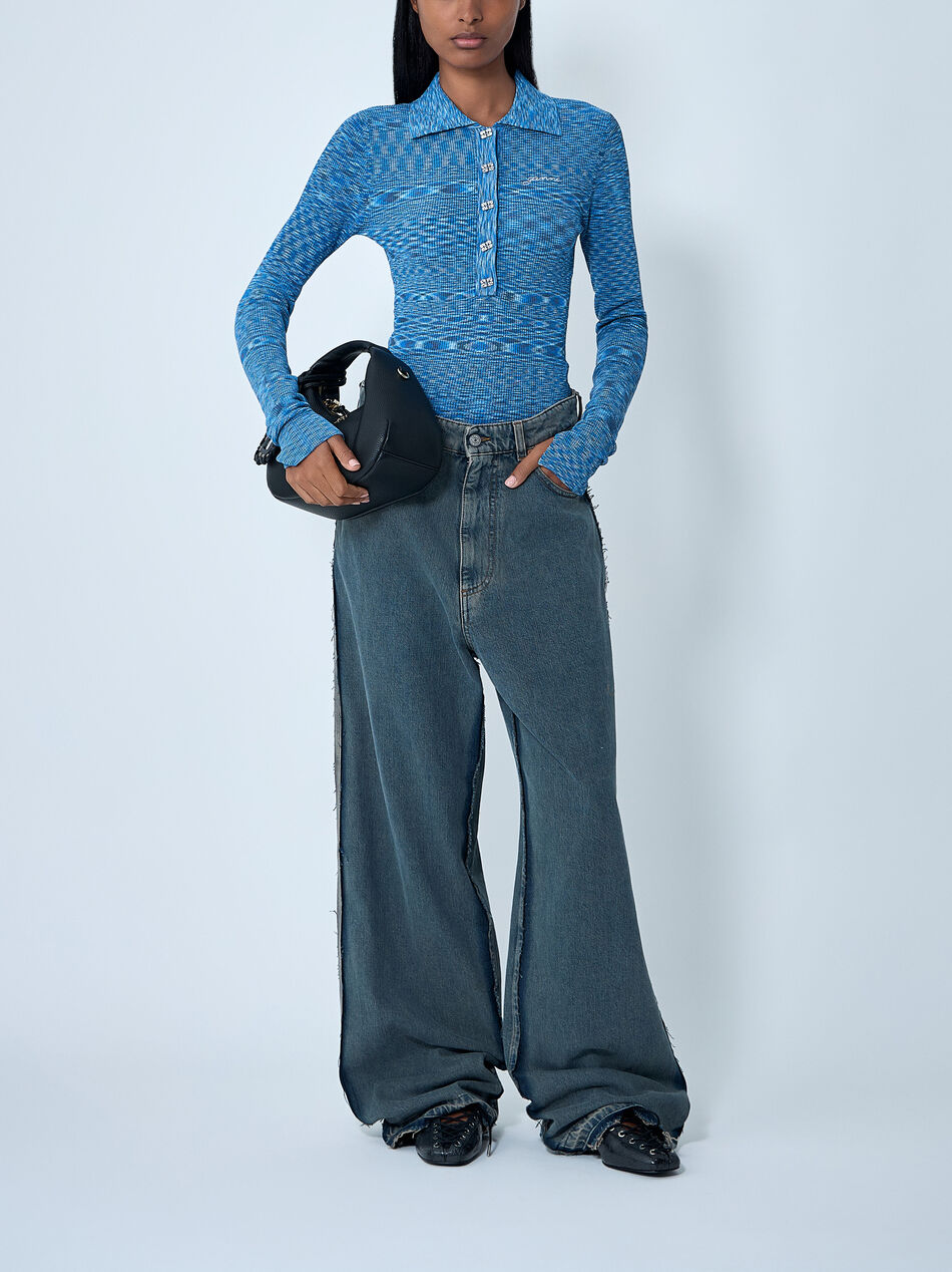 Space-Dyed Polo Sweater