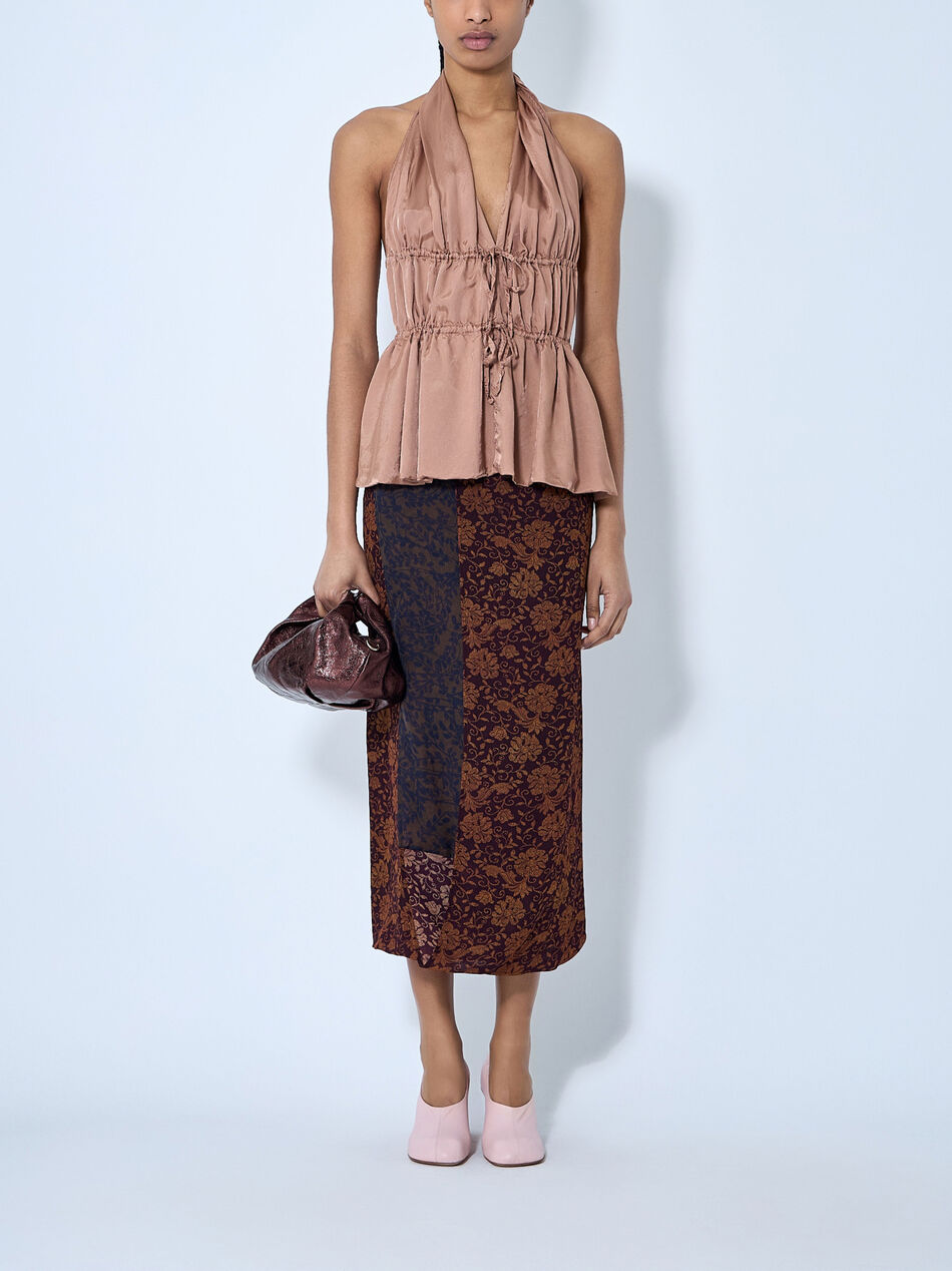 Drawstring Halterneck Top