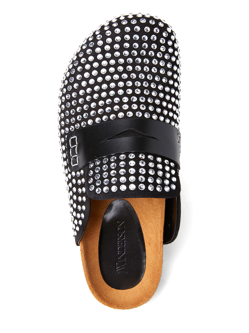 Crystal Backless Penny Loafers