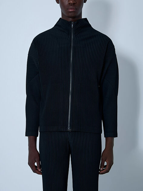Pleated Zip-Up Jacket