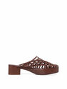 BY FAR Norman Sandals in Brown Leather Brown flbyf0247030brn