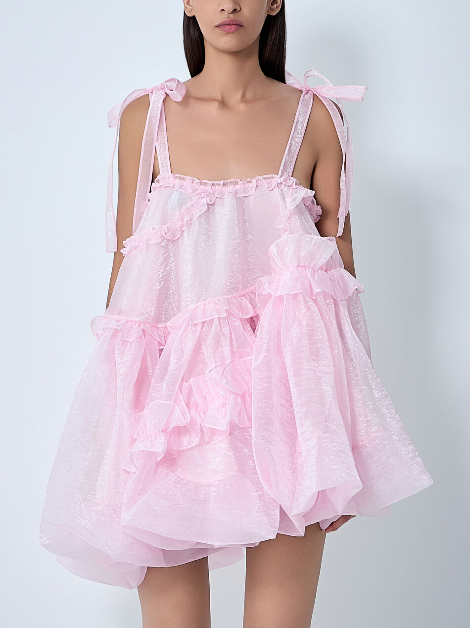 Ruffle Trim Midi Dress