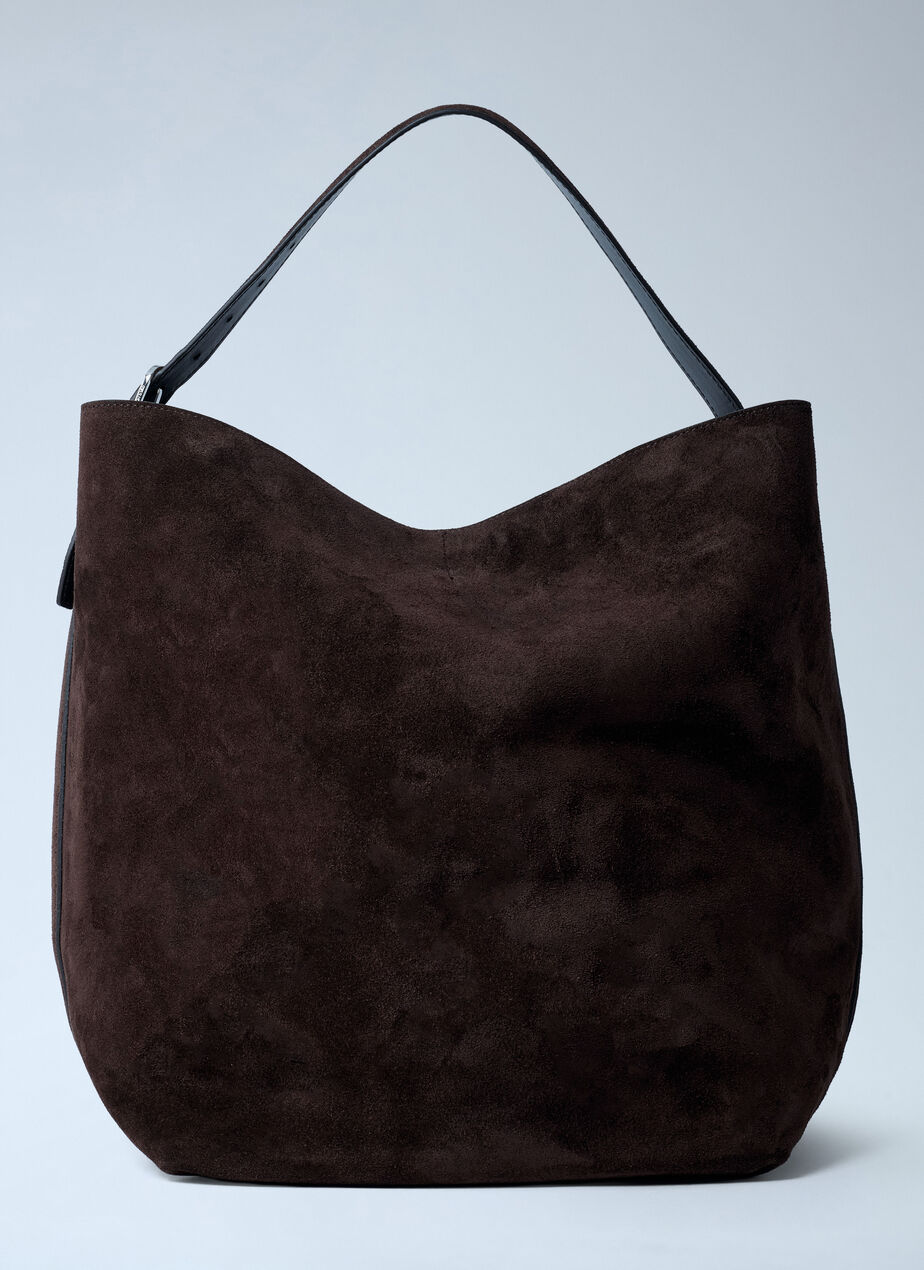 Suede Belted Tote Bag