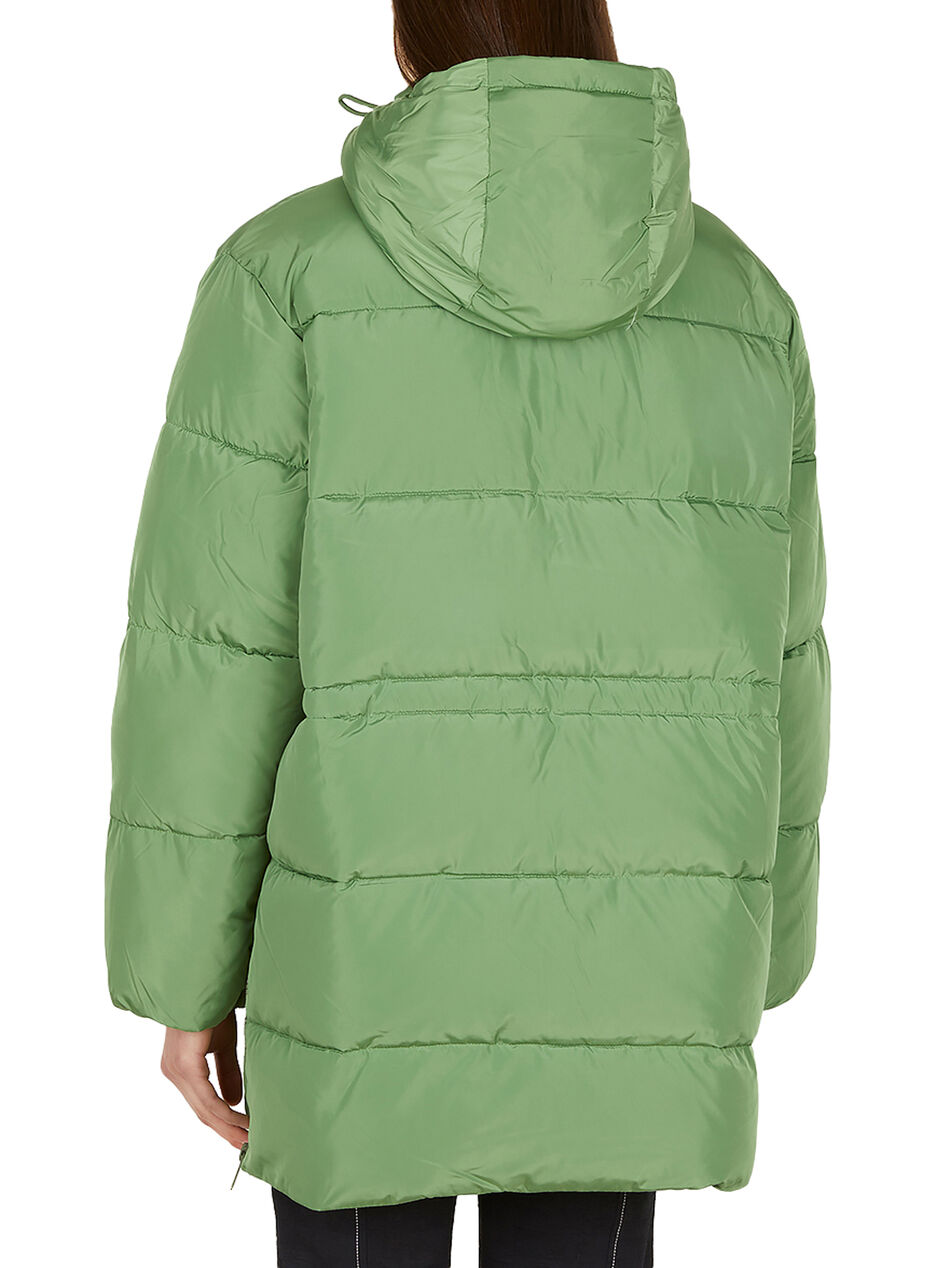 Hooded Tech Puffer Jacket in Green