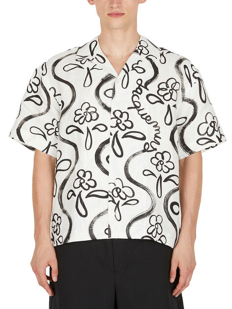 La Chemise Jean Bowling Shirt in White