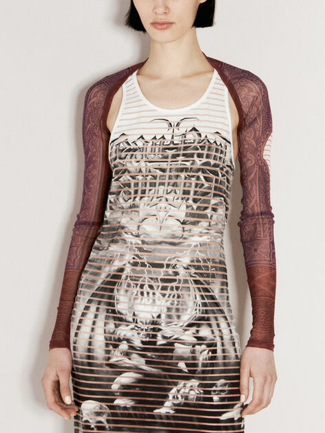 Cartouche Mesh Long Sleeve Shawl