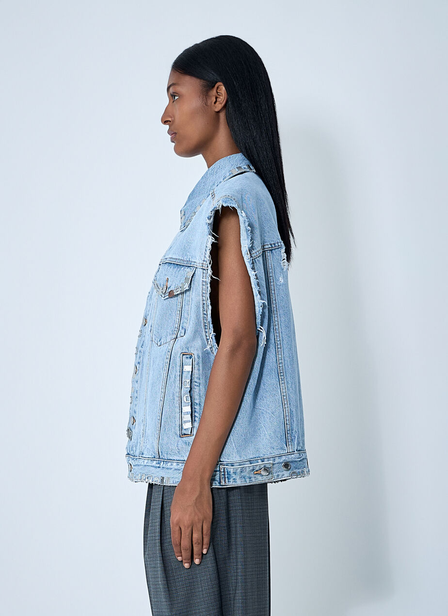 Distressed Denim Vest