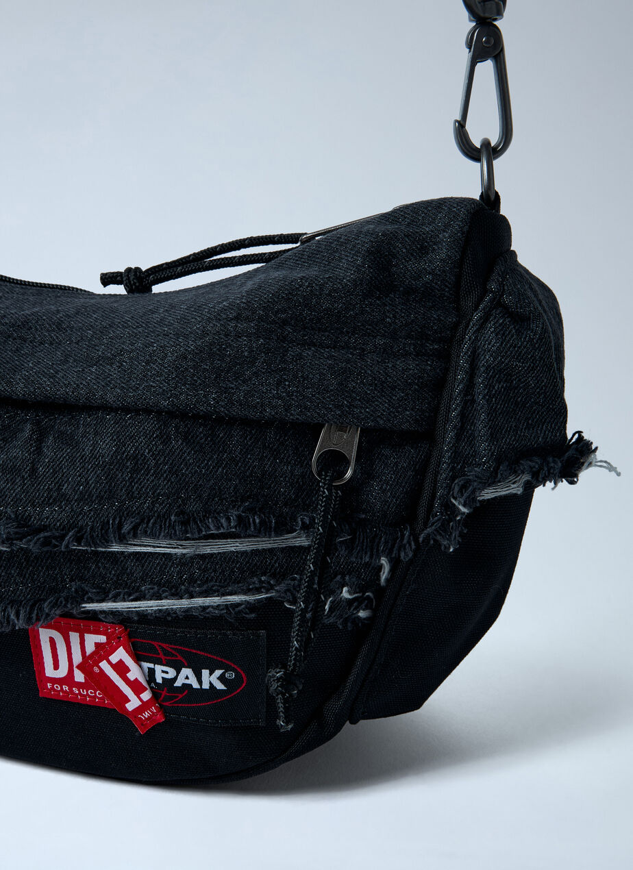 Distressed Logo Patch Shoulder Bag