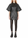 GANNI Mini Dress in Black Leather Black flgan0247018blk