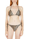 GANNI Leopard Print String Bikini Bottoms Beige flgan0249027brn