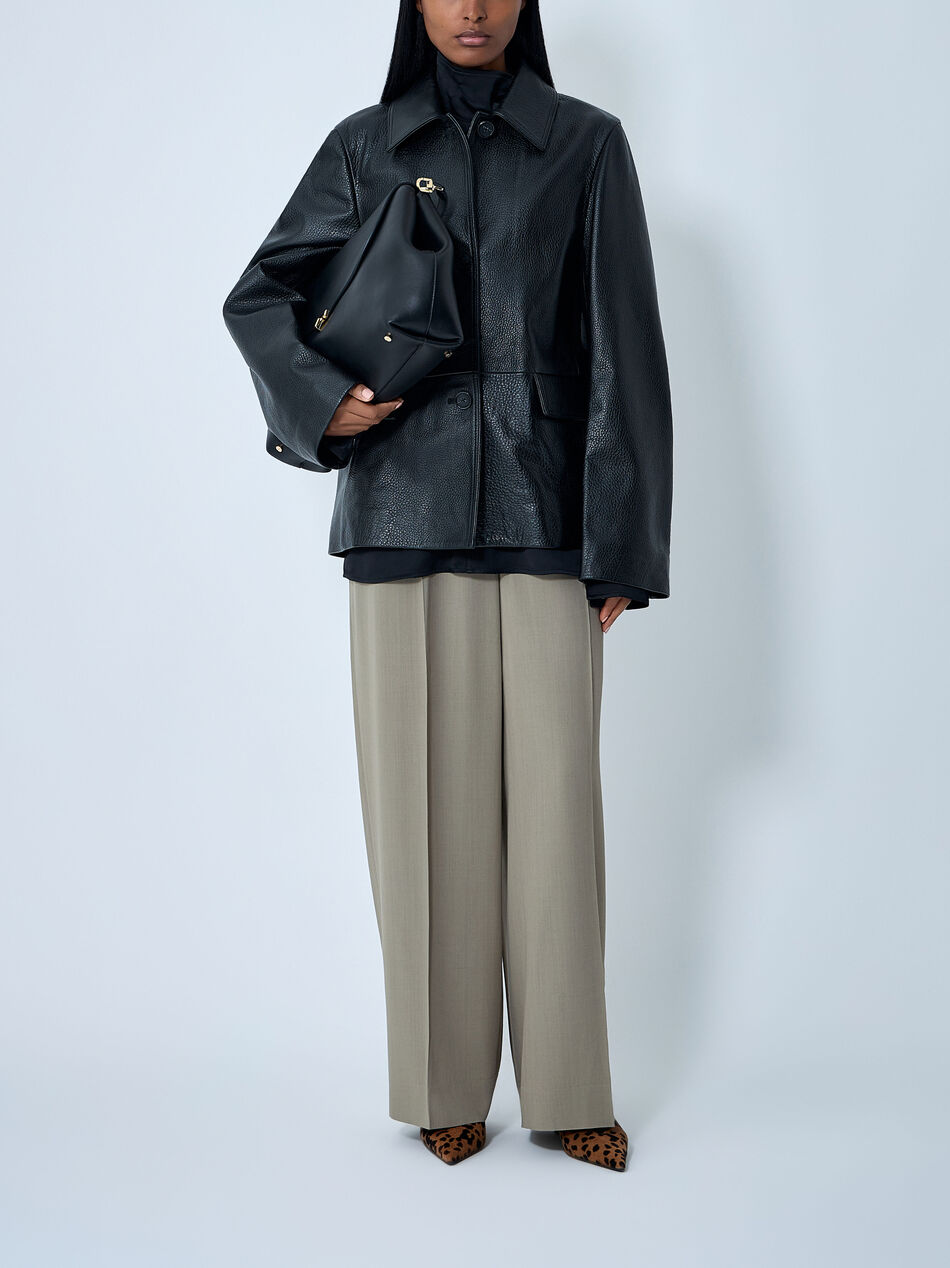 Grained Leather Jacket