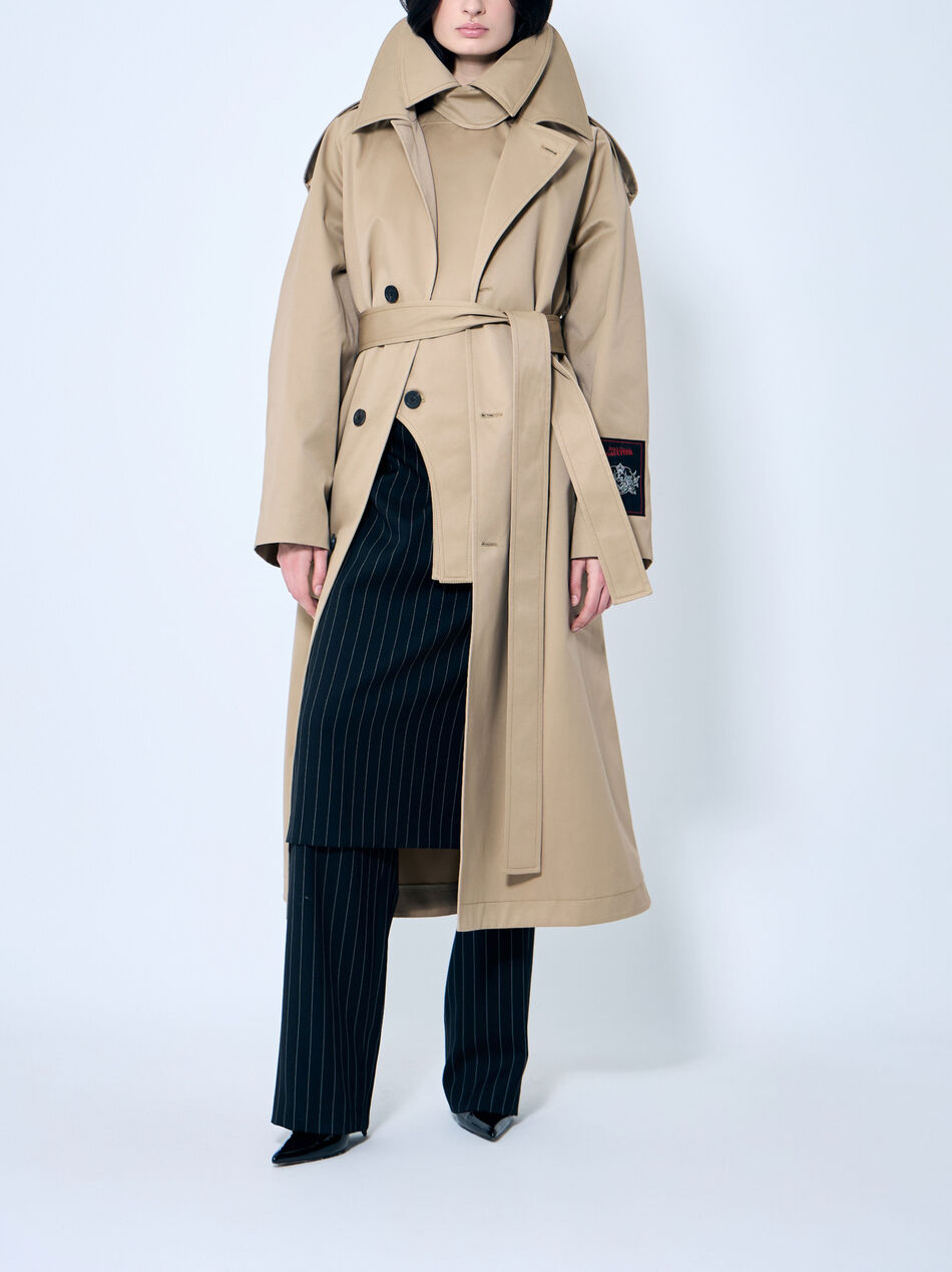 Deconstructed Cotton-Twill Trench Coat