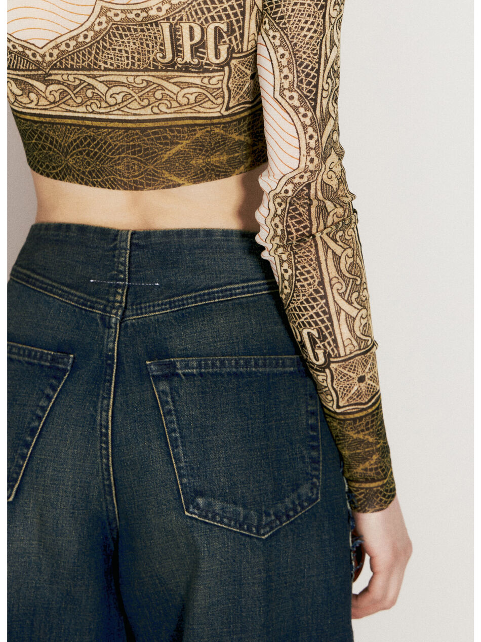 Cartouche Print Crop Top