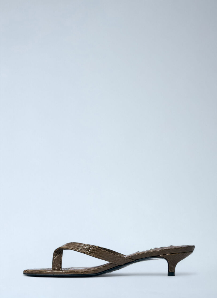 Lizard-Embossed Flip Flops