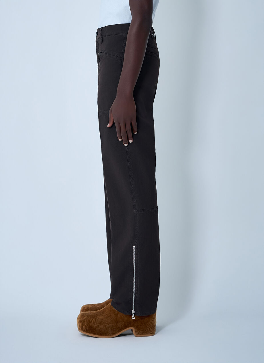 Zip Cotton-Twill Pants