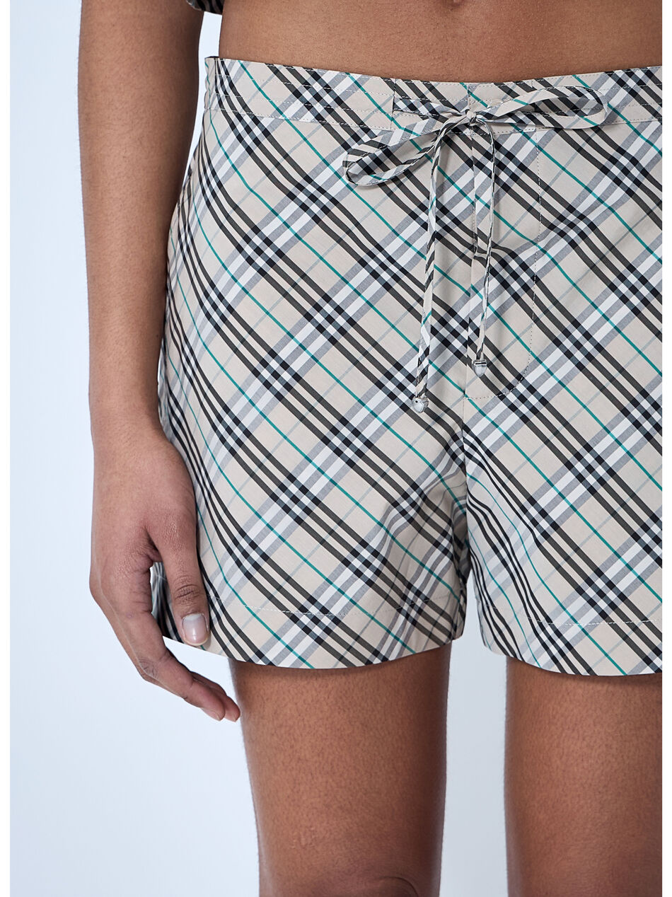 Check Drawstring Shorts