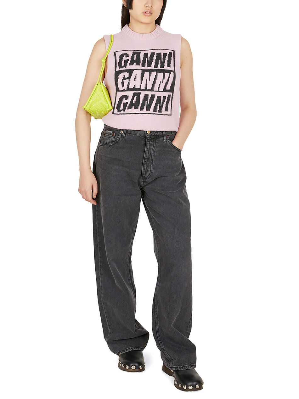 Logo Jacquard Sleeveless Sweater