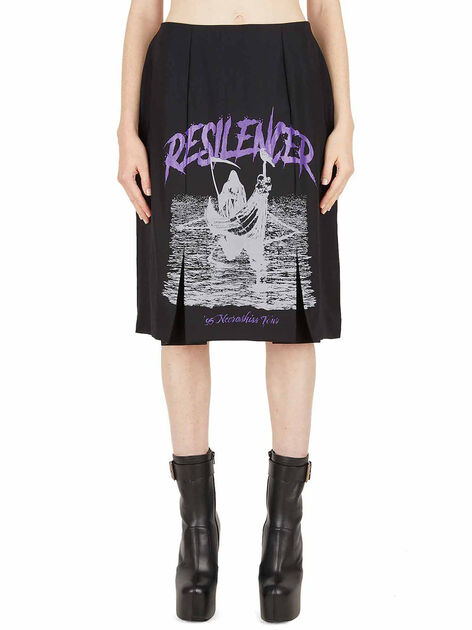 Resilencer Print Pleated Skirt