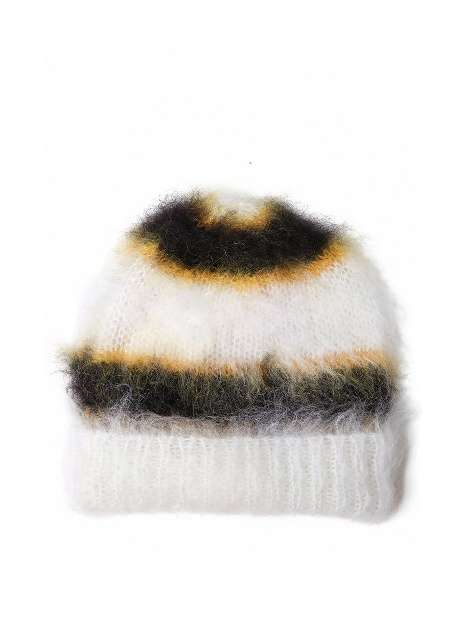 Mohair Beanie Hat in White