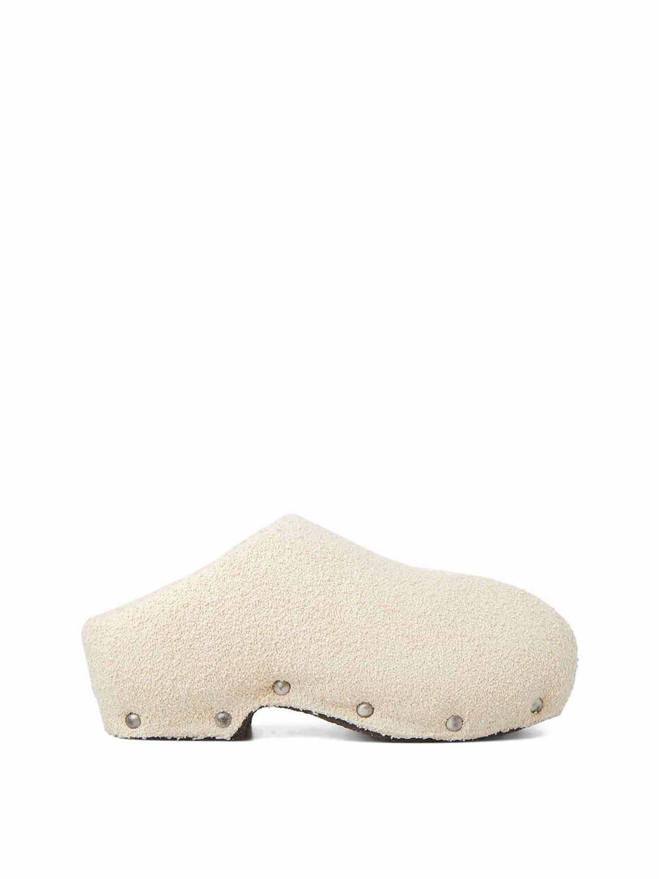 Tweed Beige Clogs