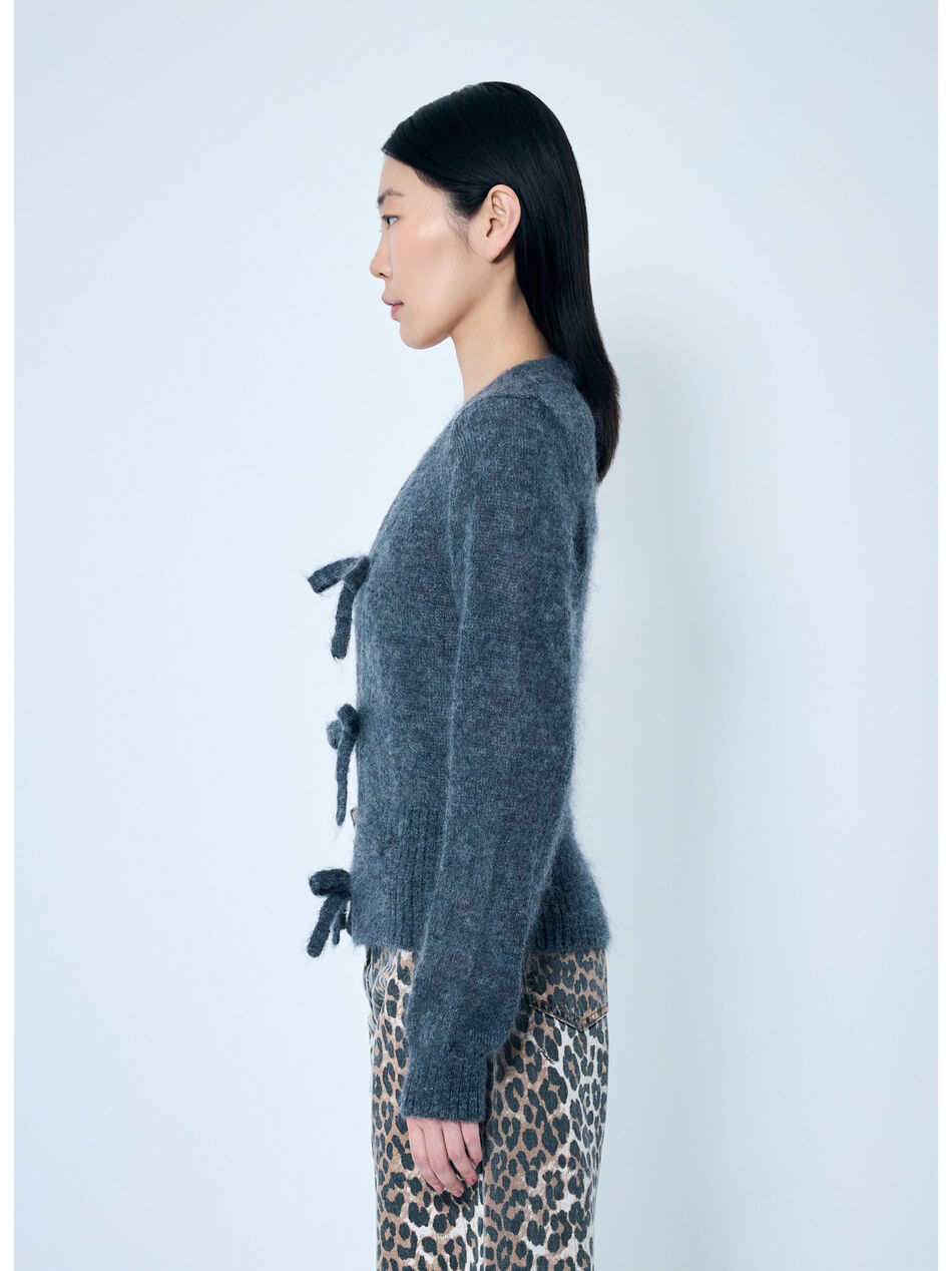 Light Mohair Tie-String Cardigan