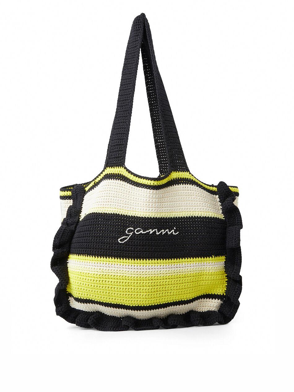 Crochet Stripe Tote Bag