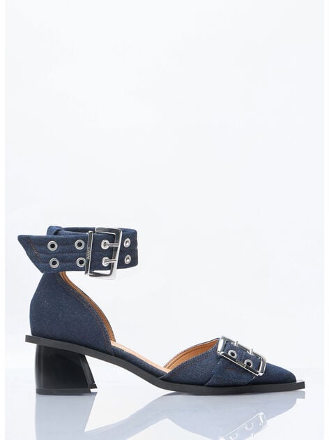 Feminine Buckle Open Cut Pumps