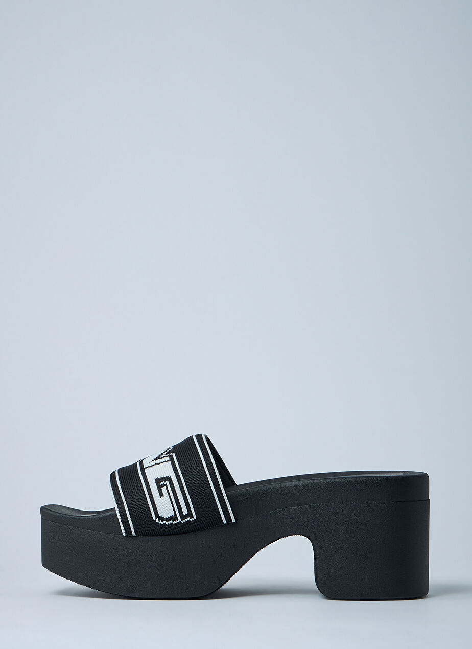 Logo Motif Platform Sandals