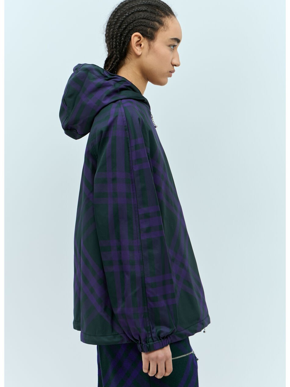 Check Nylon-Twill Windbreaker Jacket