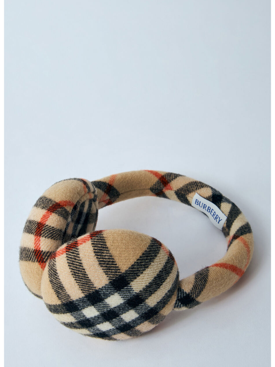 Check Wool Earmuffs