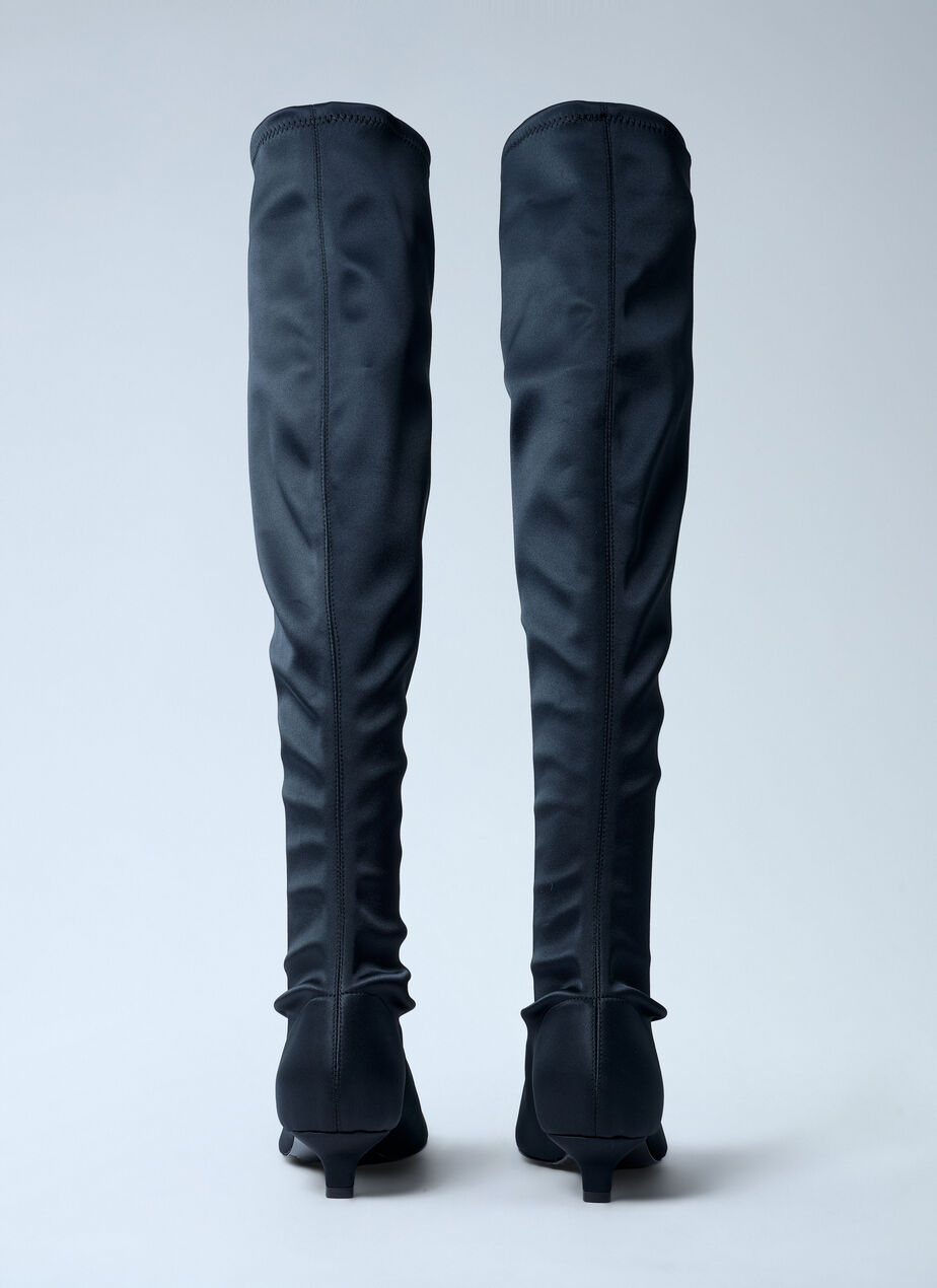 Satin Knee-High Boots
