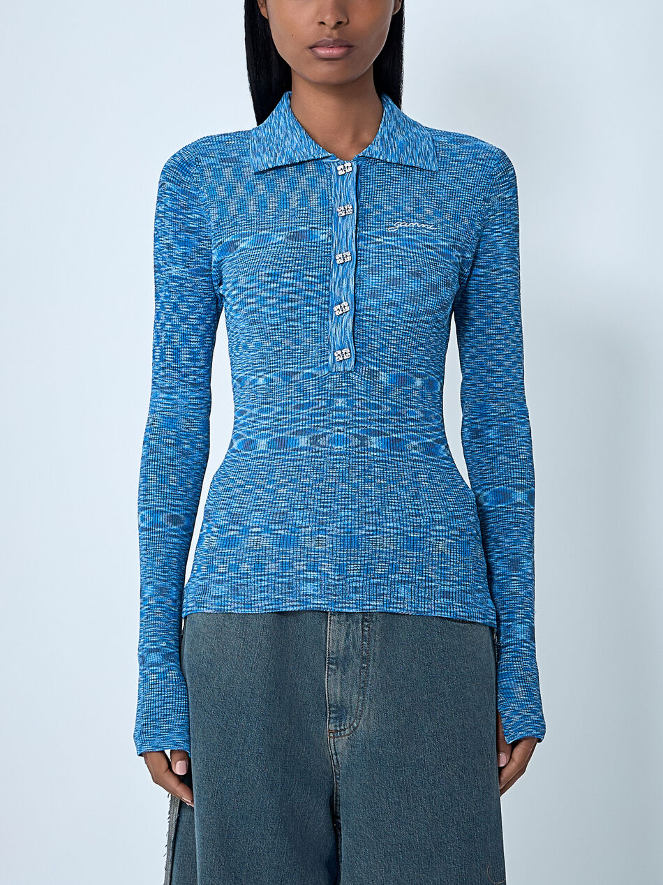 Space-Dyed Polo Sweater