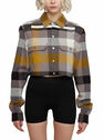 Rick Owens Cropped Shirt with Check Motif  flric0247016ora