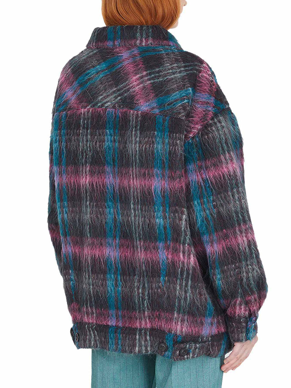 Giacca Oversize con Motivo A Quadri