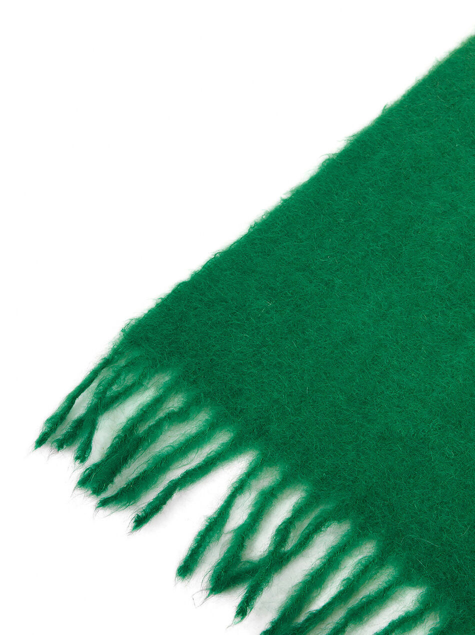 Mohair Gradient Fringed Scarf Kelly Green