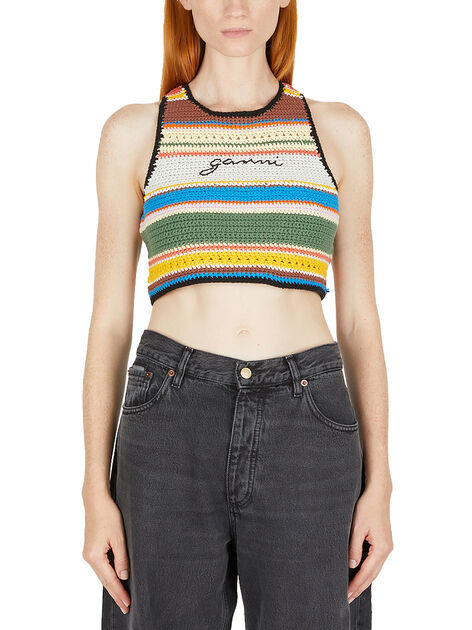 Stripe Crochet Crop Top