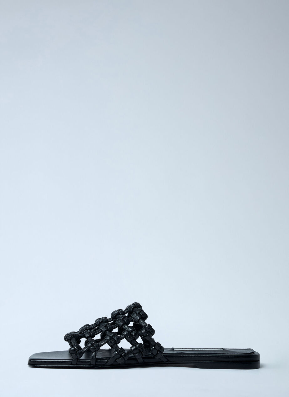 Braided Leather Slides